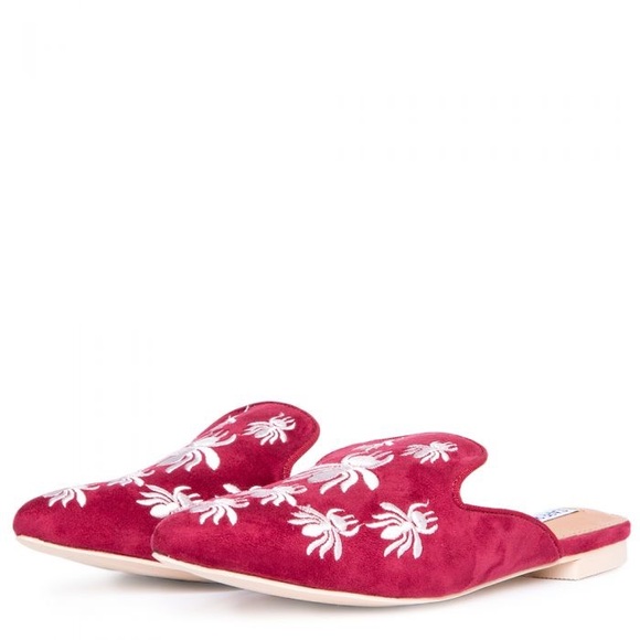 Cape Robbin Cell-18 Embroidered Mules in Wine Sz 6.5 - Picture 3 of 16